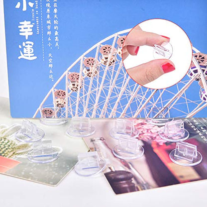 100 Piece Game Card Stands - Translucent Miniature Bases & Business Card Holder
