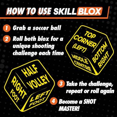 ShotMaster Soccer Shooting Training Dice | Soccer Gifts for Boys | Kick Up & Shooting Training Dice | Fun Soccer Skill Games for Kids | Screen Free Sports Toys & Soccer Gifts - size: Shooting Dice