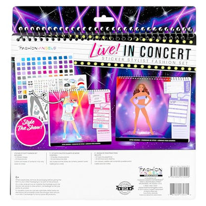 Fashion Angels Live! in Concert Sticker Stylist Fashion Set | Includes Concert Venue Style Boards, Popstar Silhouettes & 600+ Stickers, Ideal Gift for Kids - style: Pop Star