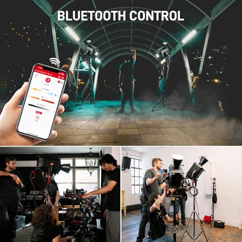 GVM 1200W LED Video Light, 1200B AIO Film Lighting Kit, 42800lux/3m Photography Lighting kit with DMX Control, Continuous Output Video Lighting for TV Productions, Live Broadcasts, 2700K-6800K - color: 1