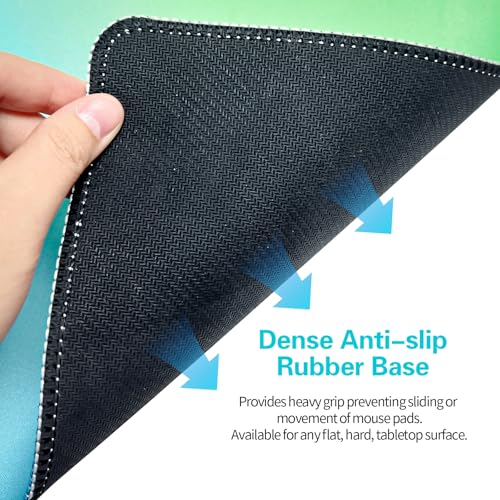 Bloss Small Mouse Pad, Non-Slip Desk Pad Mat, Mat for Keyboard and Mouse, Mint Green to Blue Desk Mousepad with Stitched Edges, Gaming Mouse Pad(11.8 x 9.8 Inches / 3mm) - color: Mint Green, size: 11.8L x 9.8W inches