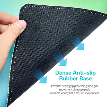 Bloss Small Mouse Pad, Non-Slip Desk Pad Mat, Mat for Keyboard and Mouse, Mint Green to Blue Desk Mousepad with Stitched Edges, Gaming Mouse Pad(11.8 x 9.8 Inches / 3mm) - color: Mint Green, size: 11.8L x 9.8W inches