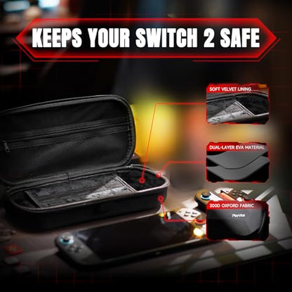 PlayVital Hard Case Carrying Case Set for Nintendo Switch 2 Green