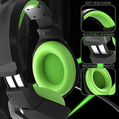 Orzly Gaming Headset (Green) for PC and Gaming Consoles PS5, PS4, Xbox Series X | S, Xbox ONE, Nintendo Switch & Google Stadia Stereo Sound with Noise Cancelling mic - Hornet RXH-20 Sagano Edition - color: Green