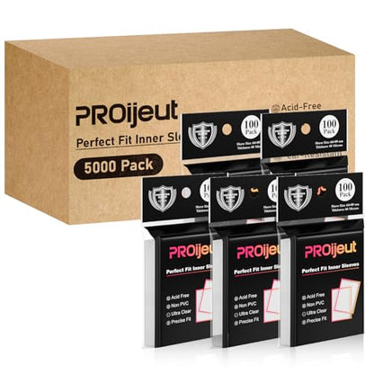 5000 Pack Card Sleeves Clear, Perfect Fit Inner Sleeves Ideal for Double-sleeving, Trading Card Sleeve Compatible with MTG, PKM, TCG and Gaming Cards (60 Microns) - size: 5000 Pack