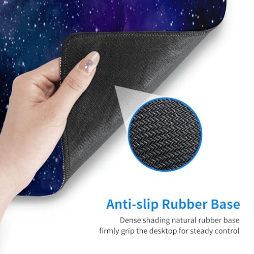 Purple Galaxy Nubula Large Gaming Mouse Pad Desk Mat, Extended Keyboard Mouse Pad Mousepad with Non-Slip Base and Stitched Edge Mouse Mat Desk Pad Mouse Pads for Desk Home Office, 31.5 x 11.8 - color: Purple Galaxy 03