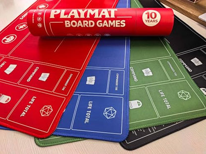 2 Pack MTG Playmat Set with Storage Tube Case – AiLiTeck Trading Card Game Playmat with Zones & Phase Guide for Beginner Casual Player Non-Slip Base for MTG Commander & TCG Play - Blue/Black - color: Blue+black