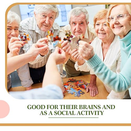 Syhood 10 Pack 16 Large Piece Puzzles for Seniors with Dementia, Alzheimer's Memory Cognitive Games for Elderly, Easy Jigsaw Puzzles Gift for Dementia Patients Elderly Adults in Nursing Home(Warm)