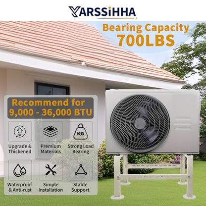 Yarssihha Mini Split Stand for 9000-36000 BTU Air Conditioner Condenser, Outdoor Adjustable Heat Pump Stand, Heavy Duty Ground Stand - style: 9000-36000 BTU