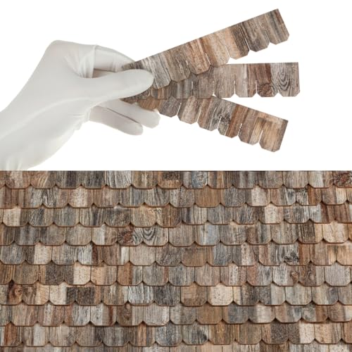 Dollhouse Wooden Roof Shingles, Set of 25 Strips, REDUCIO! (Rustic Timber) - color: Rustic Timber