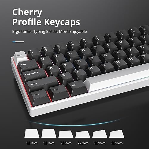 WOB Keycaps 60 Percent 168 Keys PBT Custom Gaming Keycaps Double Shot for ANSI US Layout 60% 65% 75% Mechanical Keyboard(WOB) - color: WOB black