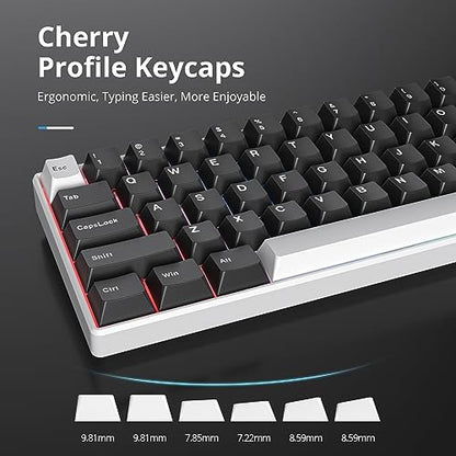 WOB Keycaps 60 Percent 168 Keys PBT Custom Gaming Keycaps Double Shot for ANSI US Layout 60% 65% 75% Mechanical Keyboard(WOB) - color: WOB black