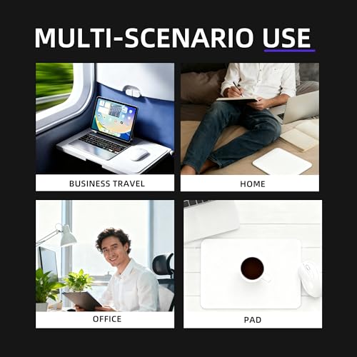 XVX Portable Glass Mousepad, Hard Mouse Pad 290mm*220mm, Ultra Smooth Mouse Pad for Fast and Accurate Mouse Control for Working and Gaming(White)