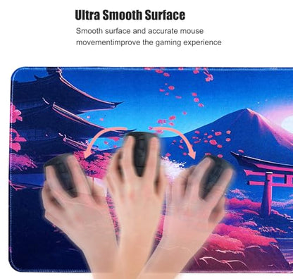 Gaming Mouse Pad XL XXL with World Map(31.5 x 11.8in),Desk Mat&Large Mouse Pad Keyboard Mat 3MM Anti Slip and Waterproof Rubber Mouse Pad(Land of Dreams) - color: Land of dreams