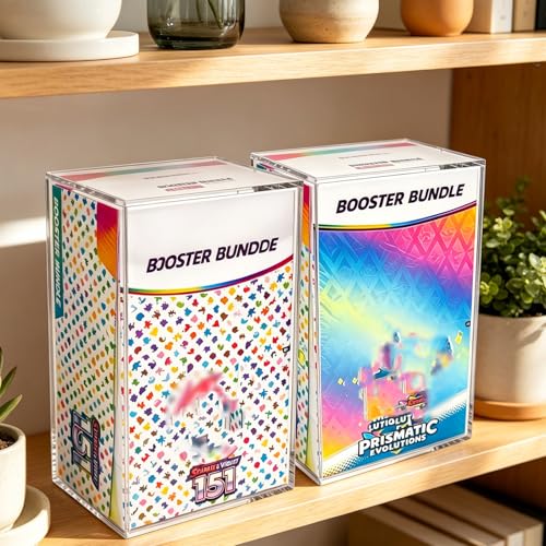 Acrylic Magnetic Display Case for Booster Bundle(10 Bundle) Build & Battle Plastic Display Box (NOT for NEW Booster), Duty Dust Resistant Protector Case with Lid Compatible with Ultimate Collectible