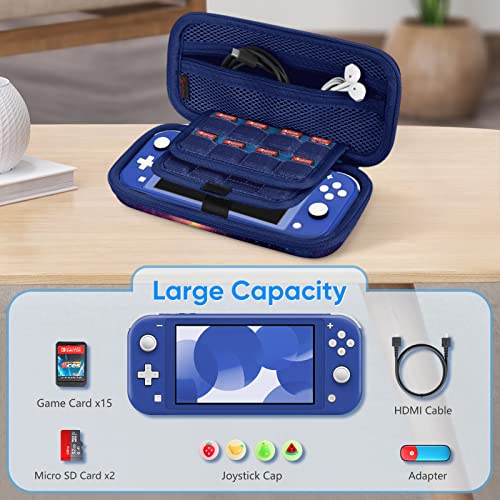 FINTIE Shockproof Carrying Case for Nintendo Switch Lite 2019 | Hard Shell Protective Cover, Portable Travel Storage Bag, Game Card / Micro SD Card Slots, Inner Pocket, Galaxy - color: galaxy