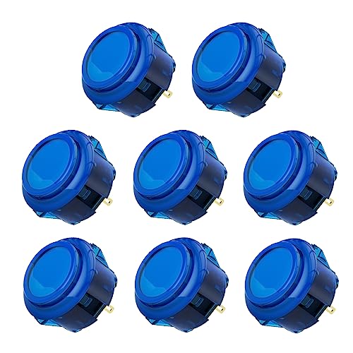 Qanba Gravity KS Mechanical Shafts Silent Pushbutton 30mm Snap-in (Boxed (Clear Blue D01（8 pcs）) - color: Clear Blue D01（8 pcs）