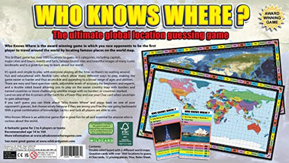 Who Knows Where? - The Location Guessing Educational Family Board Game Where You Guess Famous Geography Locations on a map of The World.