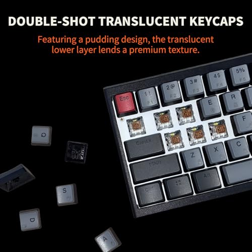 Hexgears X1 Pro Wireless Mechanica Keyboard, Tri-Mode Bluetooth/2.4G/USB-C, Hot-Swappable Tactile Switch Gaming Keyboard, Mini Compact White Backlit Keyboards with Wrist Rest - Dark - color: Dark Knight-X1 Pro, size: Tactile