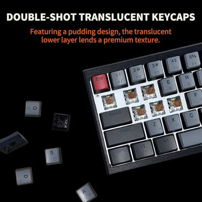 Hexgears X1 Pro Wireless Mechanica Keyboard, Tri-Mode Bluetooth/2.4G/USB-C, Hot-Swappable Tactile Switch Gaming Keyboard, Mini Compact White Backlit Keyboards with Wrist Rest - Dark - color: Dark Knight-X1 Pro, size: Tactile