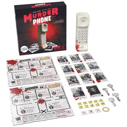 Spin Master Games Murder Phone Social Deduction Party Game | A Game of Betrayal For Families & Adults, Use The Interactive Phone To Save Your Friend, For 4-10 Players, Ages 13 & Up
