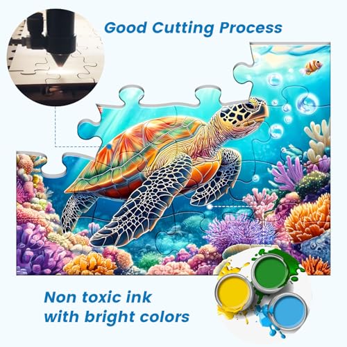 6 Packs 16 Large Piece Puzzle for Seniors Dementia Alzheimer's Puzzle | Alzheimer's Products Activities for Seniors Elderly Adult Dog Cat Turtle Easy Jigsaw Puzzle Memory Games with 6 Storage Bags - style: 16 Large Pieces