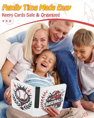 Best baseball card binder 4-Pocket holds 480 cards, 120 pages side-loading, PU leather zip waterproof cover, acid-free pages, for home storage & card shows, baseball cars binder, gift kids boys girls! - color: 4-White