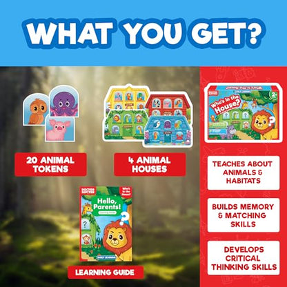Doctor Jupiter Who's in The House Game | Toys for Ages 2-4 | Birthday Gift for 2 Year Old Boys and Girls | Toddler Toys for 2-3-4 Year Old | Learning & Education Toys - style: Who's In the House