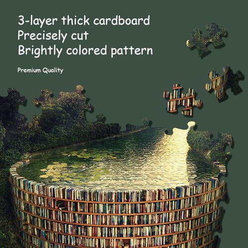 Jigsaw Puzzles for Adults, 1000 Pieces and up, Bookshelf Canal Puzzle, Books Library Challenging Funny Puzzles for Friends Family Activity Game Nights Gifts - color: Bookshelf Canal