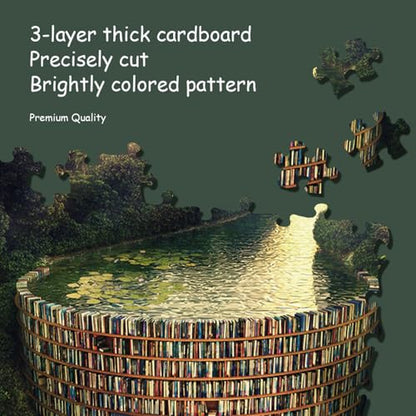 Jigsaw Puzzles for Adults, 1000 Pieces and up, Bookshelf Canal Puzzle, Books Library Challenging Funny Puzzles for Friends Family Activity Game Nights Gifts - color: Bookshelf Canal