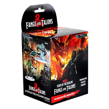 WizKids D&D Icons of The Realms Miniatures: Fangs and Talons Individual Booster, Black - style: Booster