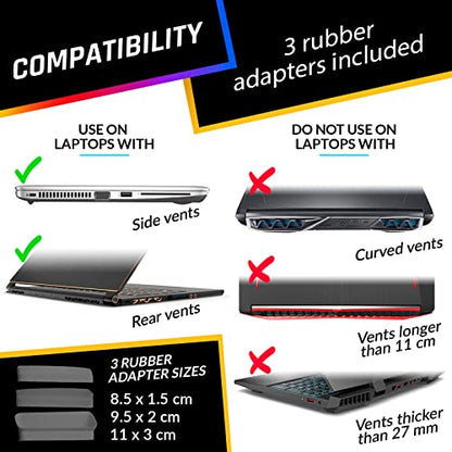 KLIM Tempest Laptop Cooler with Vacuum Fan - New - Gaming Laptop Fan with Display - Temperature Detection + Automatic/Manual Mode - 4000 RPM - Portable - Compatible with Laptop Cooling Pads | Automatic Temperature Detection, Thirteen Speed Levels, Accesso
