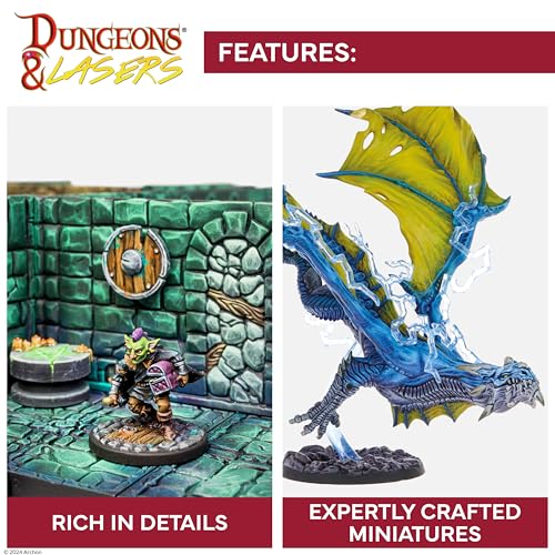 Dungeons & Lasers Prepainted Terrain Sets for DND and Tabletop RPG Games - 5E Compatible with 28mm-32mm Scale Miniatures - Modular Design for Fast Assembly (Dwarven Mine) - style: Dwarven Mine