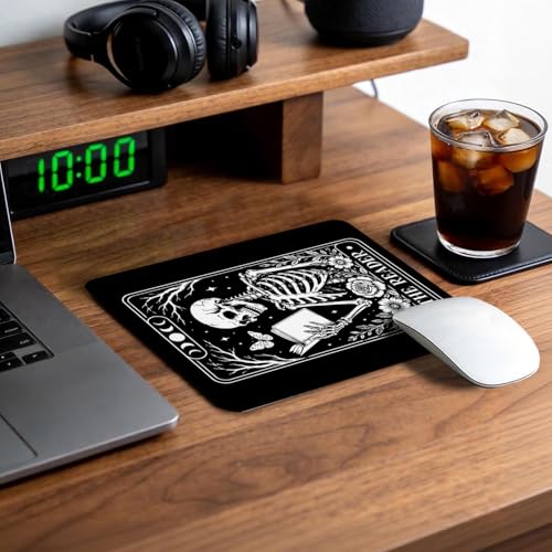 Gothic Skeleton Halloween Mouse Pad for Desk 9.5x7.9 Inch - color: Read