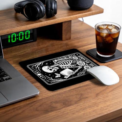 Gothic Skeleton Halloween Mouse Pad for Desk 9.5x7.9 Inch - color: Read
