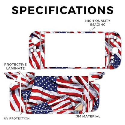 Gaming Skin Compatible with Nintendo Switch 2 Console Only - Patriot - Premium 3M Vinyl Protective Wrap Decal Cover - Easy to Apply | Crafted in The USA by MightySkins - color: Patriot, size: Switch 2 Console Skin Only, style: Matte Finish