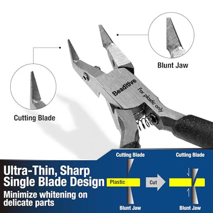 Beaditive Single Blade Nipper for Plastic Model - Plastic Sprue Cutter - Gunpla, Gundam Model, Scale Model Building (Angled) - style: Angled