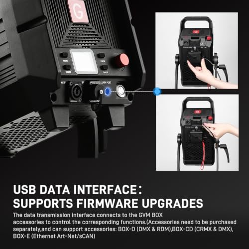 GVM 1200W LED Video Light, 1200B AIO Film Lighting Kit, 42800lux/3m Photography Lighting kit with DMX Control, Continuous Output Video Lighting for TV Productions, Live Broadcasts, 2700K-6800K - color: 1