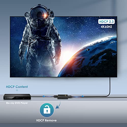 HDMI Splitter 1 in 2 Out 60Hz - HDCP Bypass 2.3, HDR, Dolby/DTS 5.1/7.1 - Compatible with Firestick 4k Max, PS3/PS5 & Elgato HD60s/x/Pro, Apple TV 4K, Retrotink, Roku Stick, NOT for Phone - size: Splitter 1x2 4K@60Hz