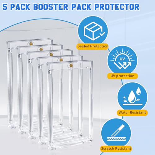 DEDC Booster Pack Protector Card Holder UV Magnetic Case MTG Display Holder Clear Cases Fit for Standard Cards Storage Protect Collectible Sports Gaming Cards (Showcase(5+5))