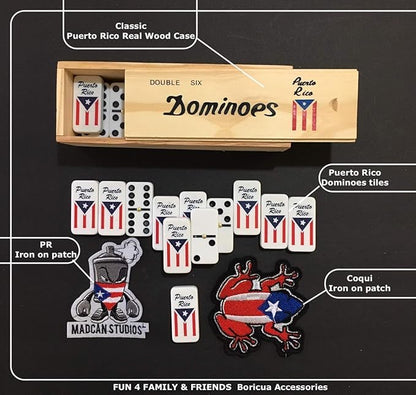 PRK 14 Puerto Rico Rican Flags Dominoes Domino de Puerto Rico Flag Value Pack Large Adult Size Double six Dominos Boricua Style