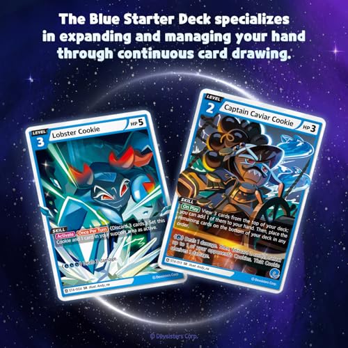 CookieRun Trading Card Game: Starter Deck Blue | 2 Player Competitive TCG | 20 Minutes | Includes 60 Cards - style: Blue