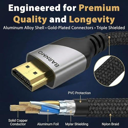 HDMI 2.1 8K Ultra High Speed Cable 3m/10ft 48 Gbps 8K 60 Hz 4K 120 Hz HDR10+ HDCP 2.3 eARC Dolby Vision, for PS5/Xbox/Switch 8K/4K TV, Laptop, PC Monitor, 4K UHD Blu-ray Player (3m/10ft) - size: 10 ft