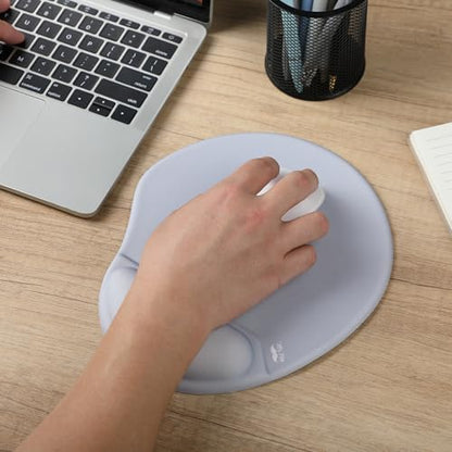 Mr. Pen- Ergonomic Mouse Pad with Wrist Rest | Light Gray Breathable Fabric with Memory Foam Cushion, Non-Slip Rubber Base, Gel Mouse Pad with Wrist Support - color: Light Gray