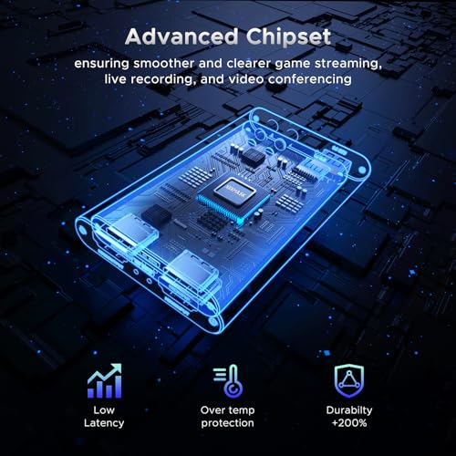 XIIXMASK Video Capture Card, Audio Video Capture Card, USB 3.0 Capture Card 4K HDMI Loop-Out, 1080P 60FPS/2K 30FPS Video Game Capture for Streaming Works for PS5/Switch/Camera/PC/OBS(Black)