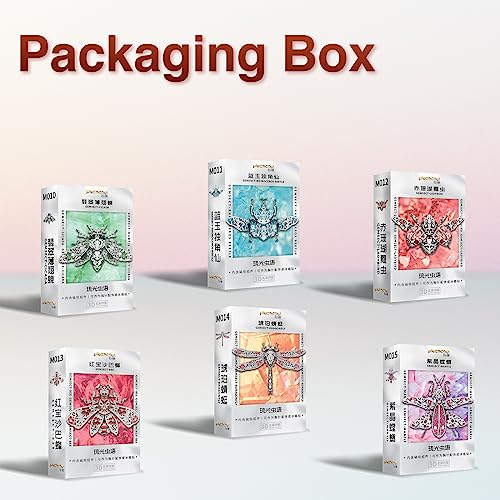 Piececool 3D Puzzles for Adults, 6pcs/Lots Insect Themed Brooches Metal Models Building Kits, Interesting Assembling Crafts Set with Tools for Beginners, Great Gifts - color: 6pcsperlot