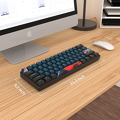 60% Mechanical Keyboard Wired Linear Red Switch RGB Backlight | 60 Percent 61-keys Compact Layout Gaming Keyboard TKL Ultra-Compact Mini RGB Backlit - color: 61 Monster/Red Switch