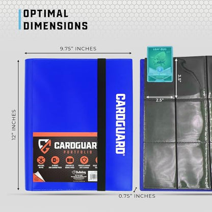 CardGuard Trading Card Binder Pro-Folio – 9 Pocket Binder - Side-Loading Album, Durable & Acid-Free Storage for Pokémon, YuGiOh, MTG, TCG, Game & Sports Cards, Blue - color: Blue