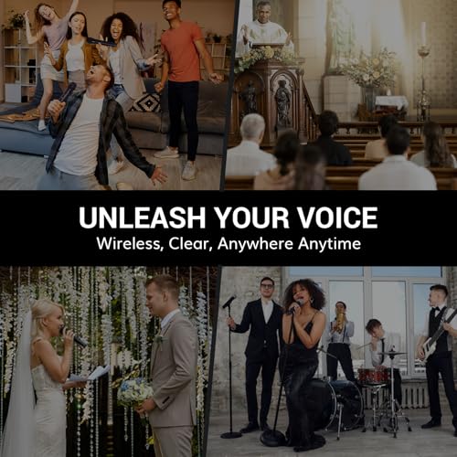 TONOR Wireless Microphones System with 8x12 Channels Headset/Lavalier Lapel Mics, Bodypack Transmitter, Receiver, 90 m/295ft UHF Range for Church Conference Performance Singing Karaoke PA Speaker - style: 8 Bodypack Mics