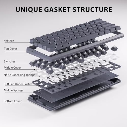 Snpurdiri 60% Gasket Wired Mechanical Gaming Keyboard (Black, Red Switches) | RGB Backlit 61 Keys Mini Gaming Keyboard for PC, Windows XP, Win 7, Win 10 - color: Black/Red Switch